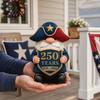 American Celebration Garden Art Patriotic Gnome Statue, 250th Anniversary Independence Day Decor, Resin Red White All Season Outdoor Decoration