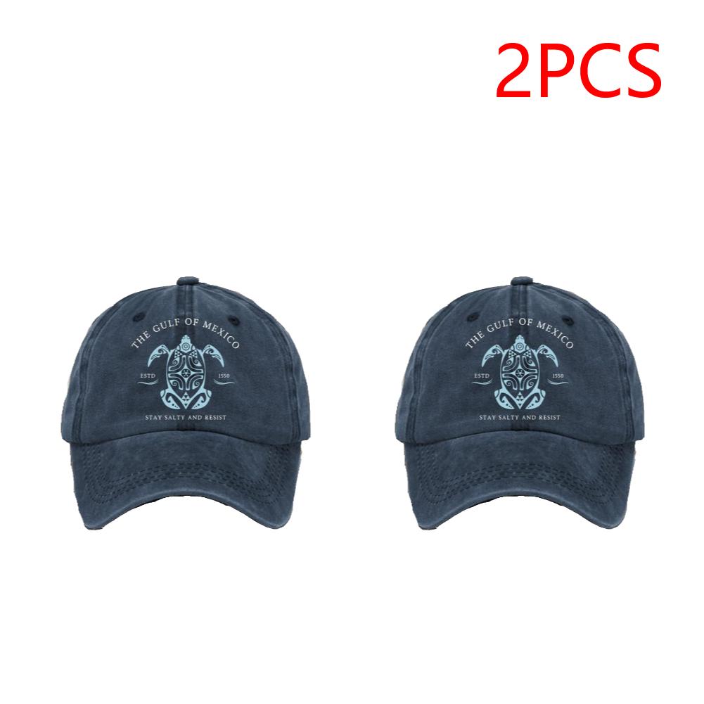 2PCS Washed Cotton Baseball Cap Retro Cotton Hat Adjustable Trucker Hat Plain Cap Outdoor Sports Sun Hat for Men Women Unisex