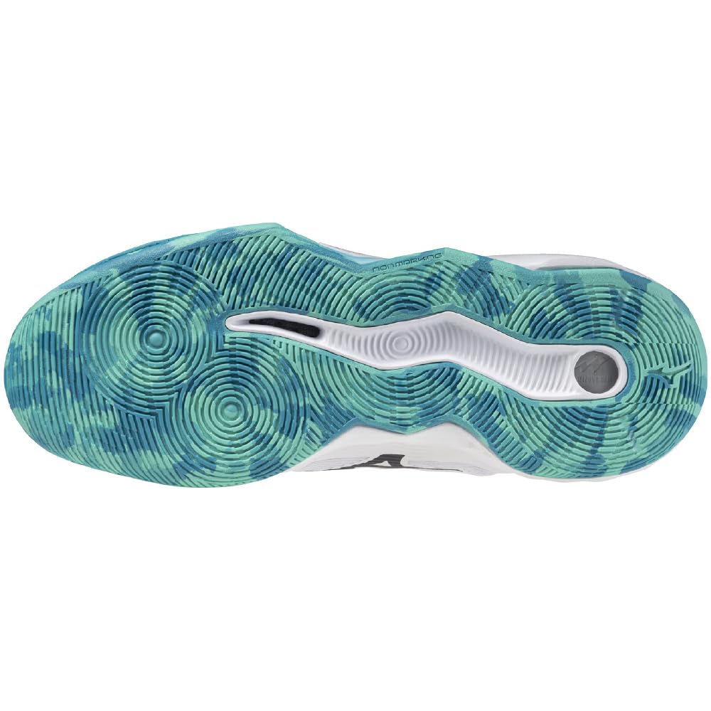 Mizuno Wave Transistor Basketball Shoes, White, Navy, and Light Green, Size 29.5 cm, 2.5E