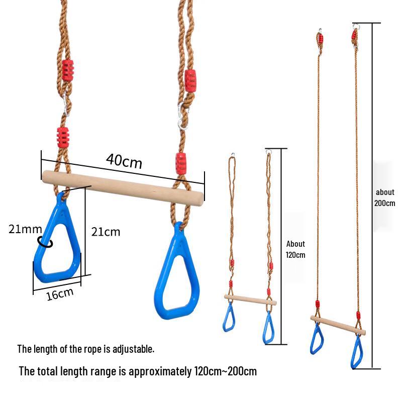 WEZHO Kids Fitness Hanging Rings & Bar Grips