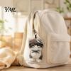 Soft Stuffed Animal Keychain Cute Plush Kitten Pendant with Glasses And Tie, Polyester for Backpacks Keys, Decorative Hanging Plushie Kids Gift Girls