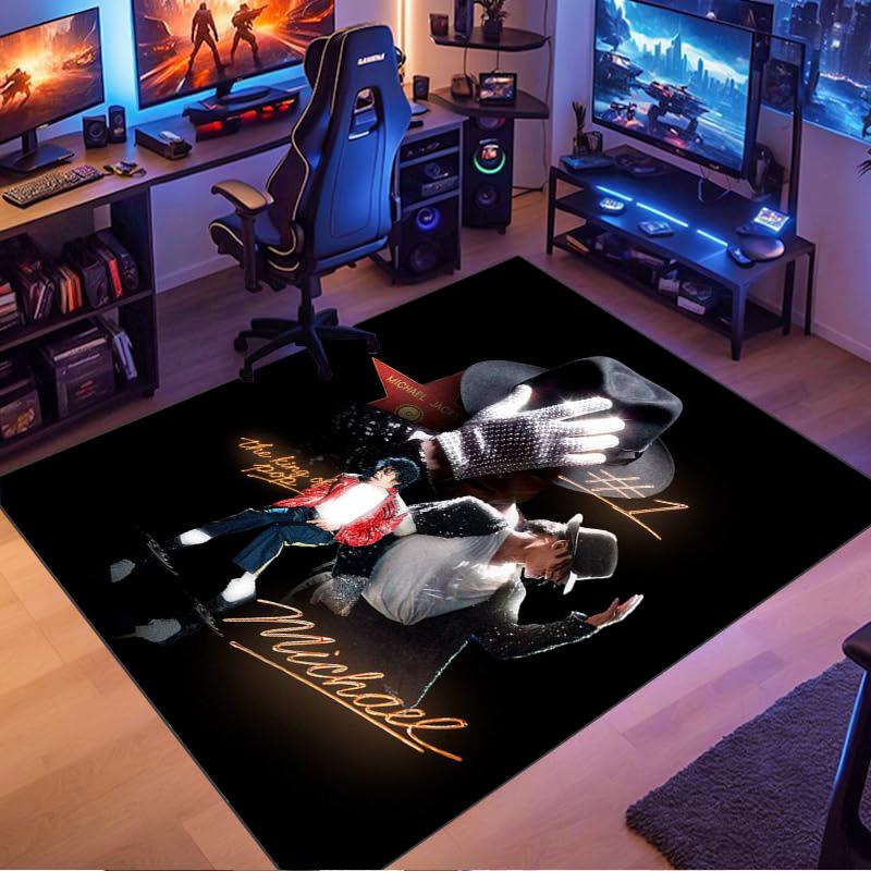 Pop Music Star Dancer Portrait Print Area Rug Non‑Slip Rectangular Floor Mat Pop Fan Home Decor for Gaming Living Bedroom