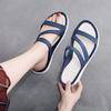 Summer Solid Color Hollow Out Seaside Flat Bottom Casual Women's Breathable Beach Slippers