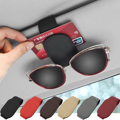 Universal Car Auto Sun Visor Glasses Case Box Sunglasses Clip Card Ticket Holder Stand Fastener Car Accessories for Vehicles