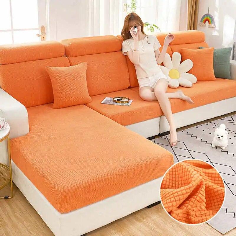 Livingroom Jacquard Sofa Cushion Cover Stretch Washable Removable Couch Covers Universal 1/2/3/4 Seat