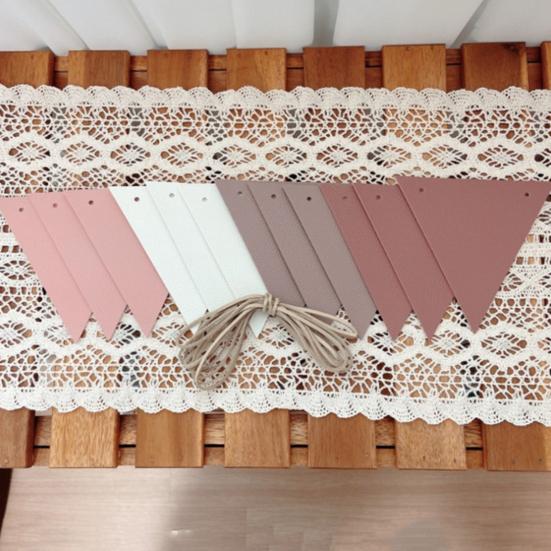 12Pcs/Set Flags String Waterproof Outdoor Decor Supplies Vibrant Color Triangle String Bunting Banner for Camping for ST310