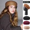 Wool Felt Blocked Beret Autumn Winter Elegance Women Kids Child Bread Pumpkin Beret Hat Men Ladies Leisure Painter Hat Fashion