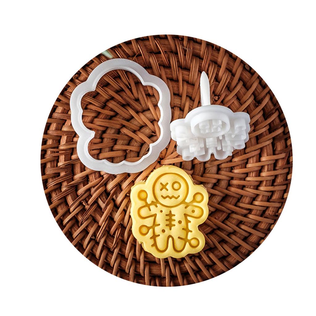 Biscuit Cookie Plunger Cutters Sugarcraft Cake Decorating Tools Halloween Themed Cookie Cutter Set Easy To Clean Durable