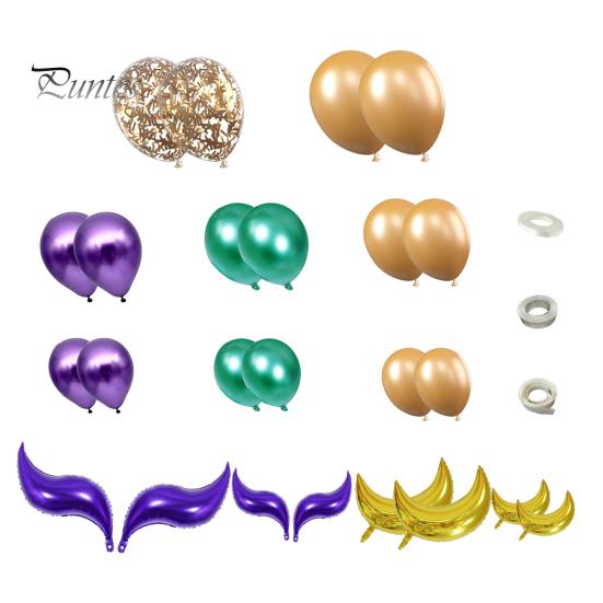 

Карнавальные шары, арки, набор металлических латексных шаров для дня рождения, маскарада, вечеринки, Марди Гра, мероприятий, украшений Sets