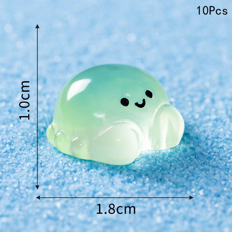 10Pcs Colorful Resin Noctilucent Marine Small Animals Fish Tank Crab Dragon Shrimp Landscape Ornament Aquarium Accessories