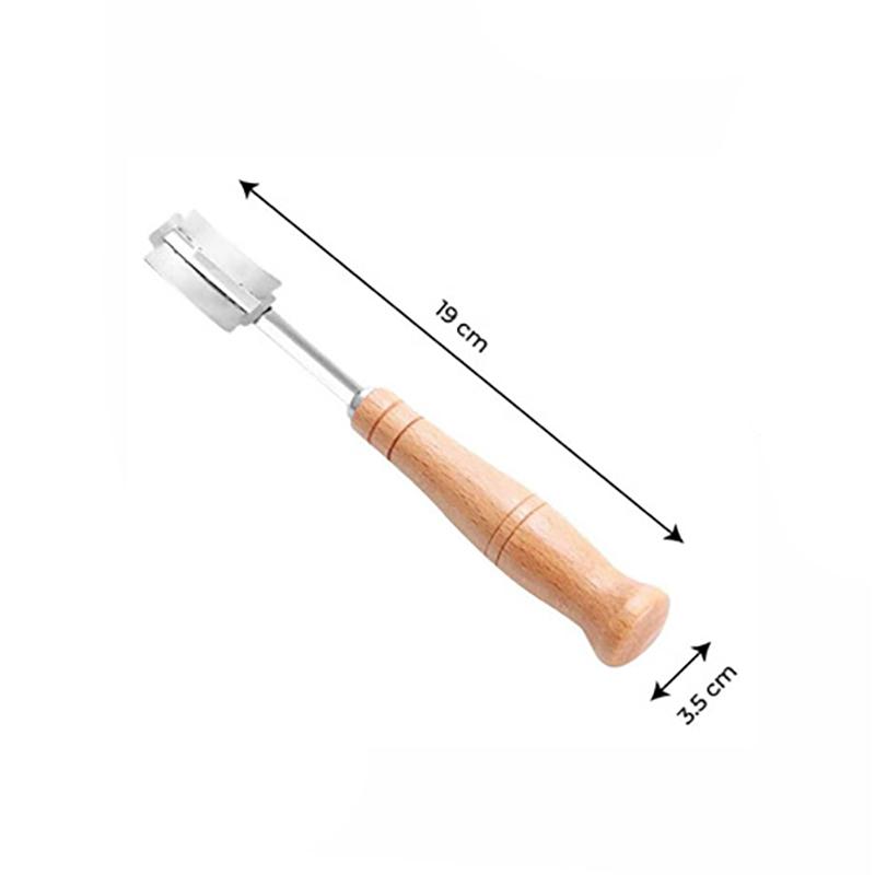 Stainless Steel Bread Lame with Wood Handle Curved Blade Dough Scoring Tool for Baguette Pastry Baking Professional Baker Equipment Kitchen Utensil