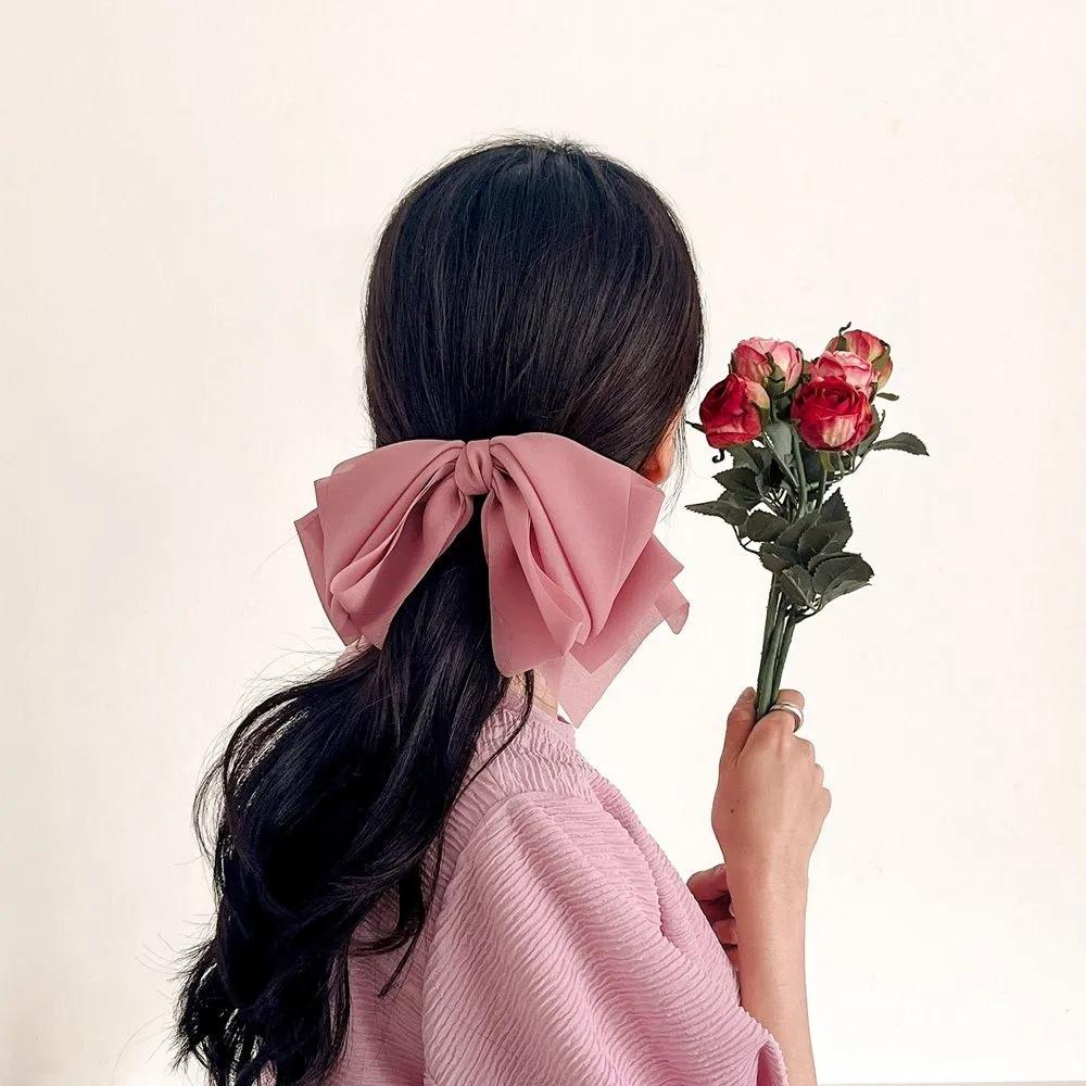 Hairpin Angel Scrunchie Chiffon Double Wings Lovely Pink Hair Ornament Ribbon Pin Point Commerce Pick JL