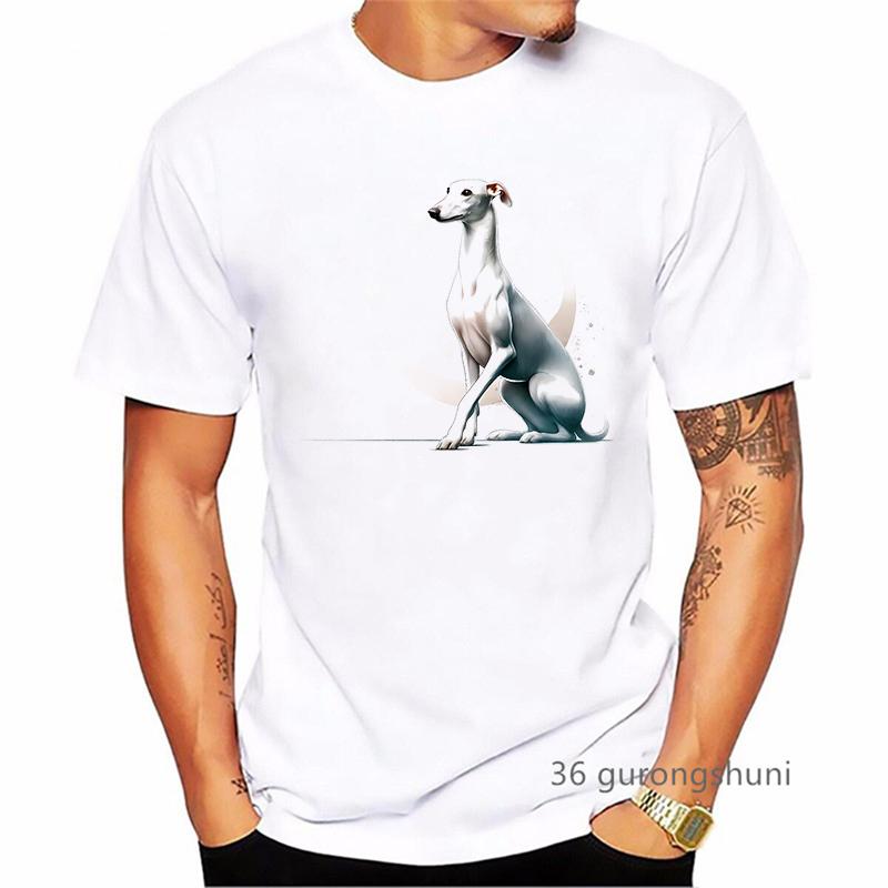 Greyhound Animal Printed T Shirt Men Summer Fashion Tshirt Homme Kawaii Dog Lover TShirt Harajuku Shirt Streetwear