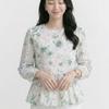 Navava Women Lovely Flower Embroidery Long Sleeve Blouse Nb3129
