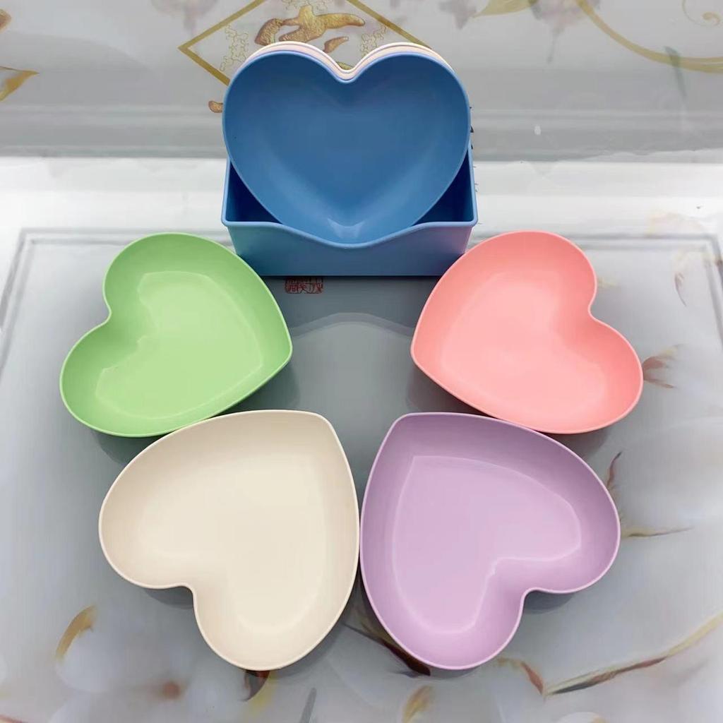 Heart-shaped Bone China Snack & Peel Plate