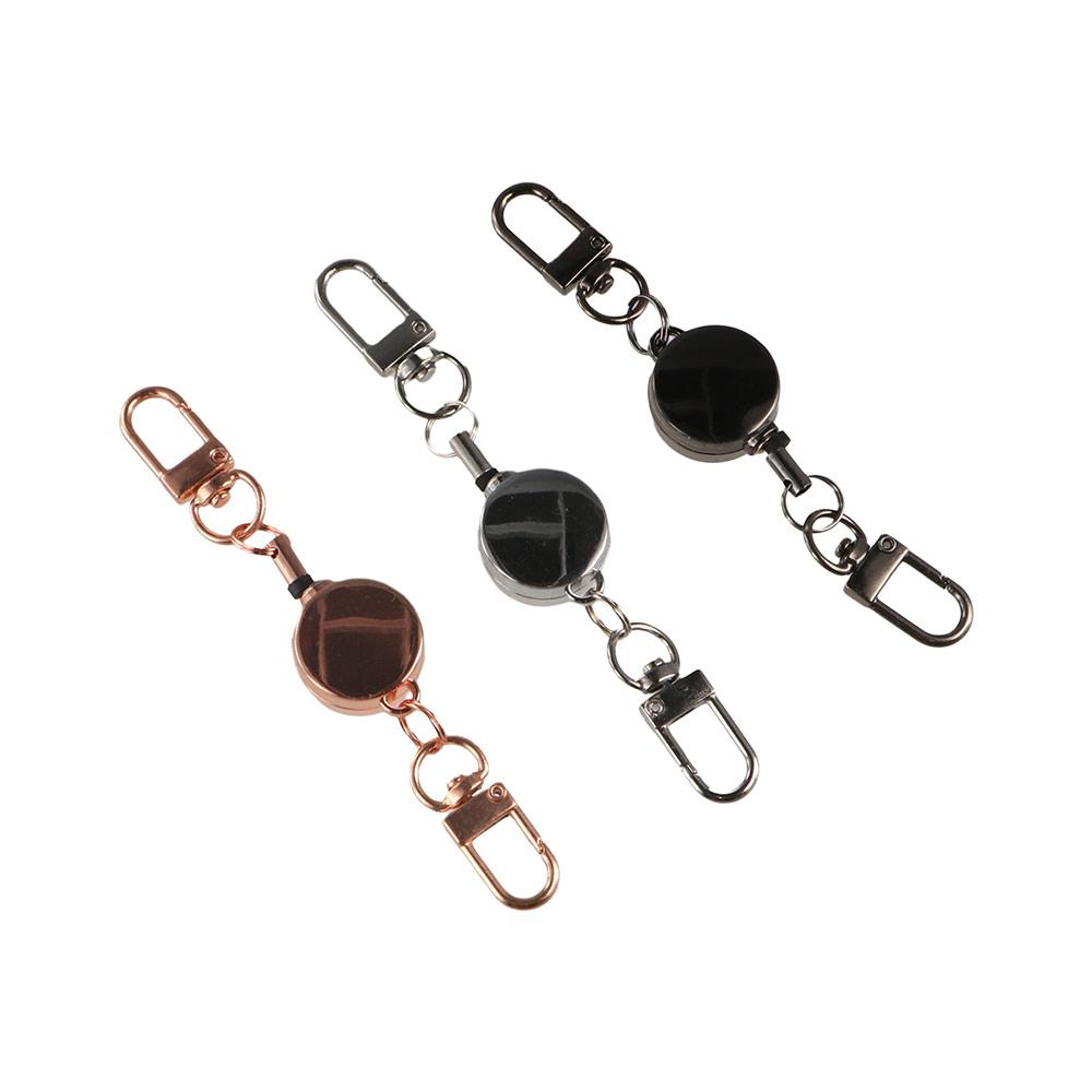 Zinc Zinc Alloy Elastic Keychain Anti-theft Sporty Retractable Key Ring Retractable Key Holder Travel Tool