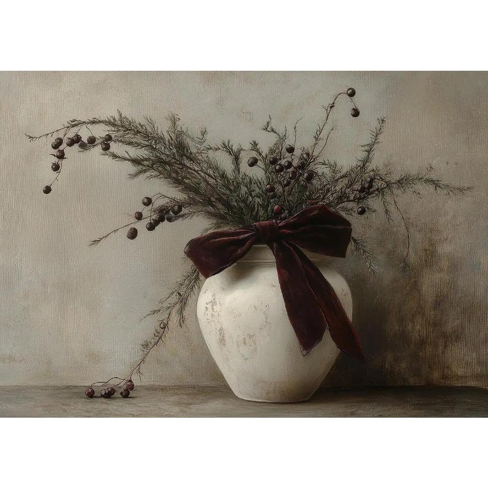 Vintage Botanical Burgundy Floral Posters Olive Branch Fruit Still Life Prints Canvas Painting Wall Art Pictures Home Room Decor