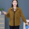 Women's Corduroy Jacket - Spring/Autumn Slimming Loose Fit for Middle-aged & Elderly