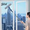 Exterior Window Cleaning Tool Glass Wiper with Flexible Corner Head 180-Degree Rotating Panel