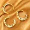 3 Pcs Gold Plated Bangle Bracelets for Women, Big Stackable Bangles, Adjustable Open Cuff Bracelet, Minimalist Accessories