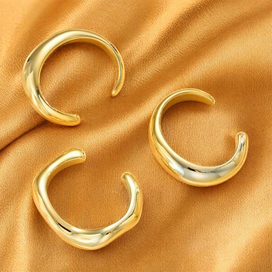 3 Pcs Gold Plated Bangle Bracelets for Women, Big Stackable Bangles, Adjustable Open Cuff Bracelet, Minimalist Accessories