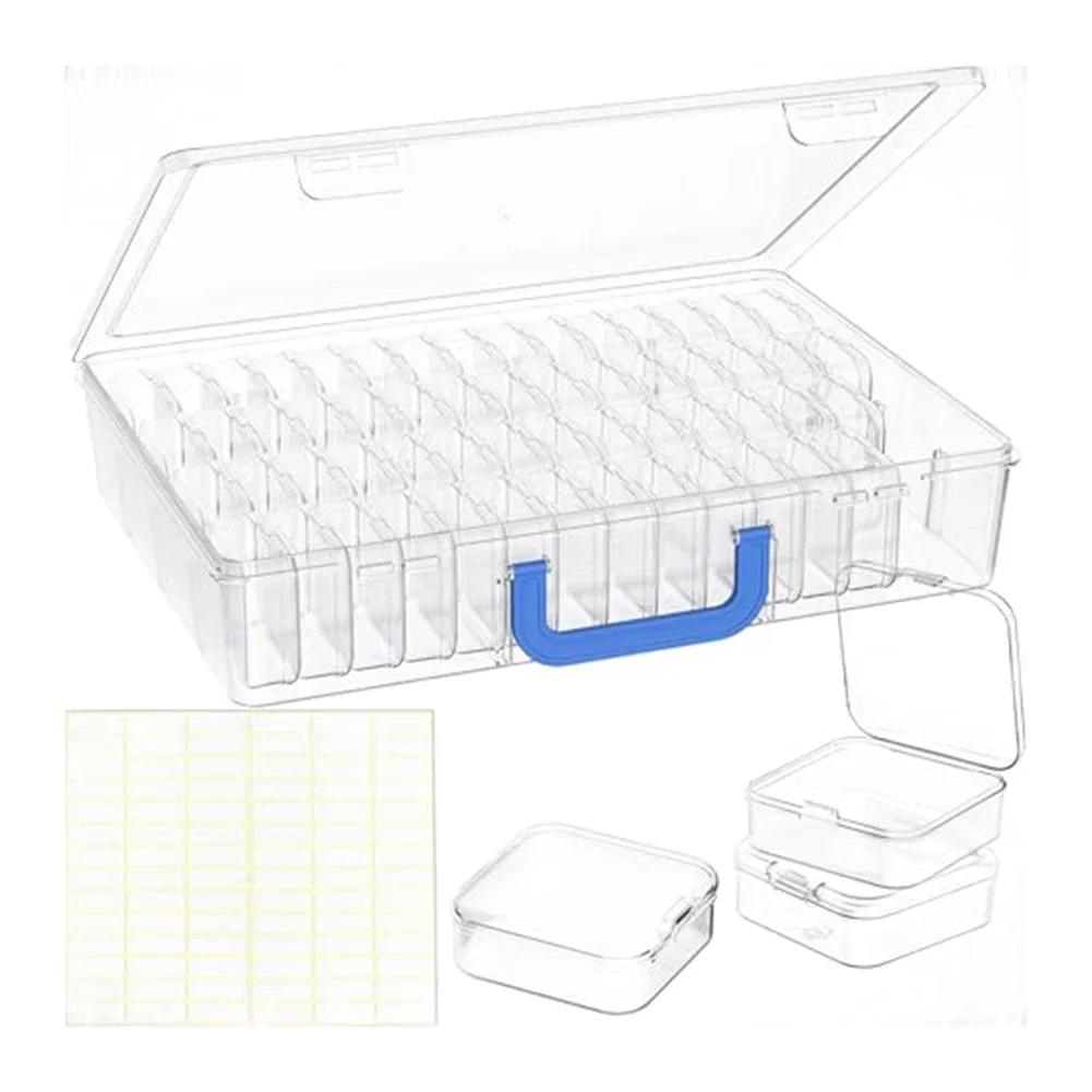 Портативный органайзер-коробка для бусин 61 прозрачный контейнер для хранения для рукоделия и маленький органайзер Пластиковый 33x24x6 см Хранение для DIY-рукоделия прозрачный 3390₽