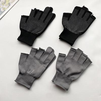 Durable Non-Slip Breathable Fishing Gloves: Half-Finger with Glue Dots, Flexible & Protective.
