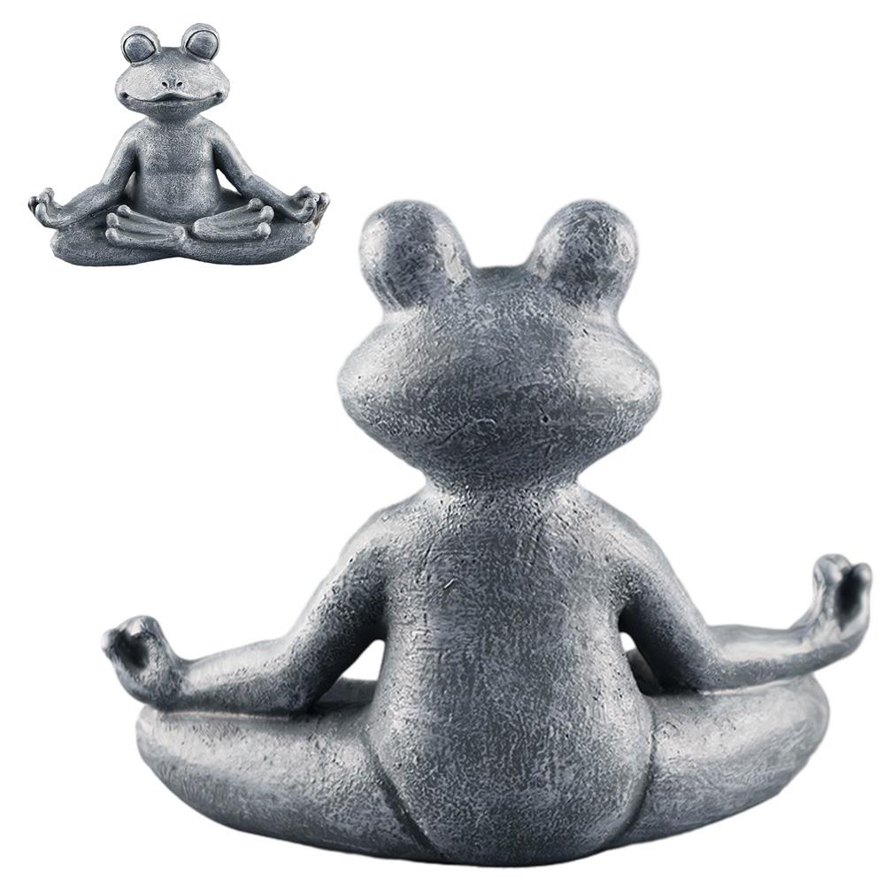 Frosch Gartendekoration Harz Yoga Zen Buddha Frosch Figur Haus Dekoration Glücksbringer Skulpturen für Terrasse Wohnzimmer Garten Außenbereich