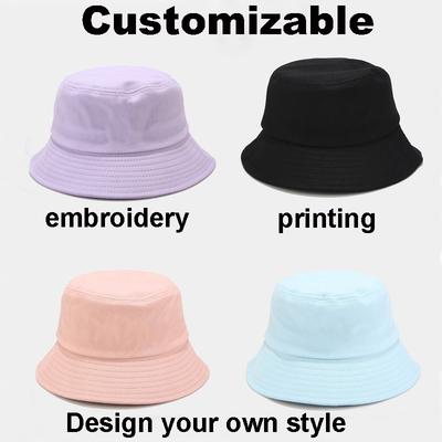 Customizable Bucket Hat Embroidery Printing Design Your Own Style Cotton Fisherman Cap for Men Women
