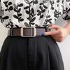 Black Classic Pu Belt With Rectangular Design Ideal For Fashionable Jeans And Outfits Casual