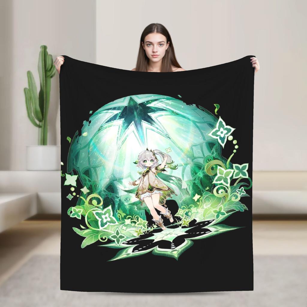 Genshin Impact Collei Wish Gacha Velvet Throw Fashion Blankets Splash Art for Bedding Knitted Fashion Blanket Travel Super Soft Multi-functi