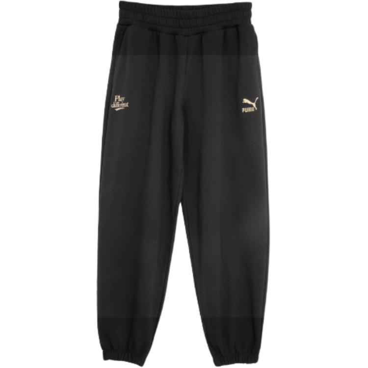 

Puma Classics Sweatpants With Brand Logo Embroidery Comfortable Knitted Cuffed Casual Pants Women bottoms Black 625517-01 S