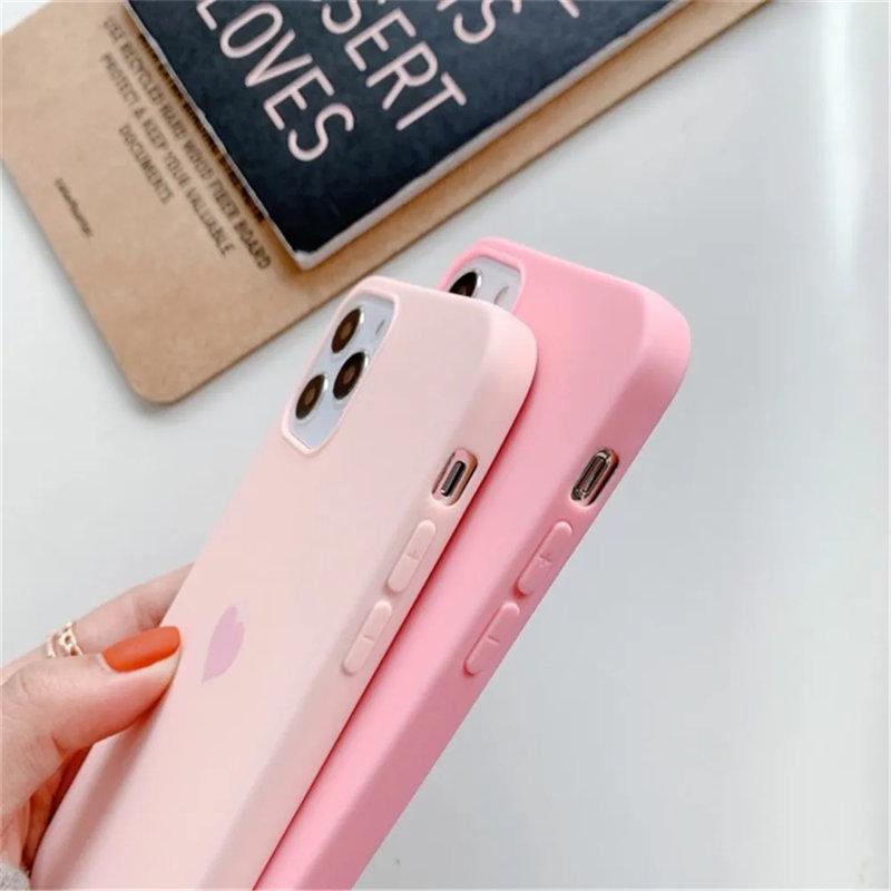 Candy Colorful Cute Love Heart Silicone Phone Case For iPhone 13 12 11 14 15 Pro Max Mini XR XS X 7 8 Plus SE 6 Soft TPU Back Cover