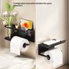 1Pc No-Drill Toilet Paper HolderPhone Stand Metal Storage Rack Kitchen Towel Holder Seasoning Bottle Bathroom Wall Roll Paper
