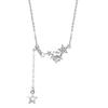 S999 Silver Meteor Shower Fringed Necklace Women's Light Luxury Niche Collarbone Chain Diamond Pendant