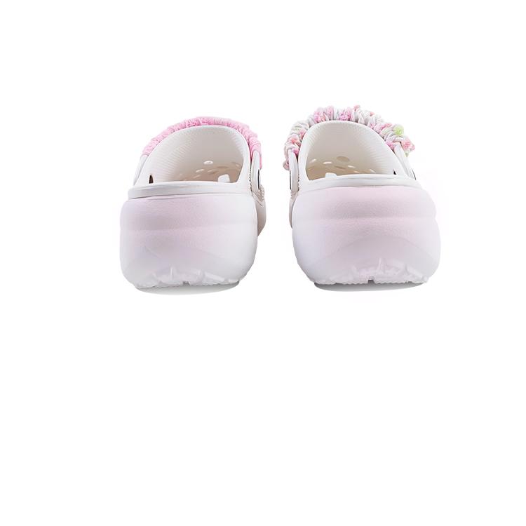 Crocs Classic Platform Clog EVA Pink Bud Bubble Classic Cloud Dopamine Girly Cute Gradient Hand-Painted Hole Shoes Women's White