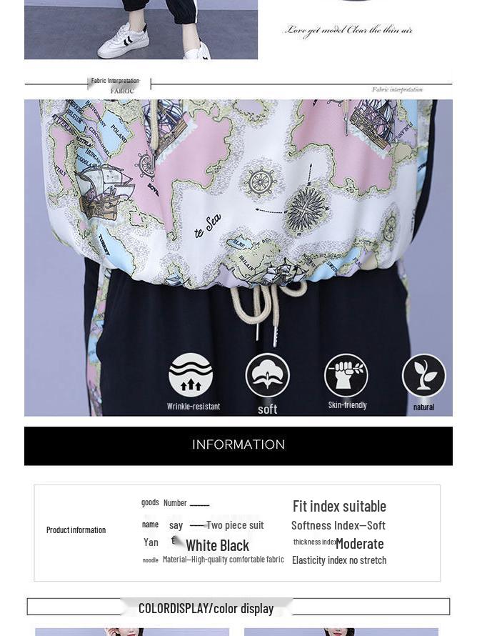 Women's Summer Casual Hoodie & Cropped Pants Set