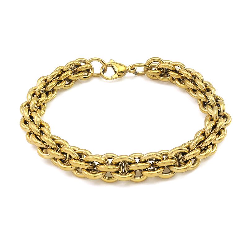 Rings Cross Connected Corn Stainless Steel Chain Necklace for Men Women 50cm Long Can be Customized Length