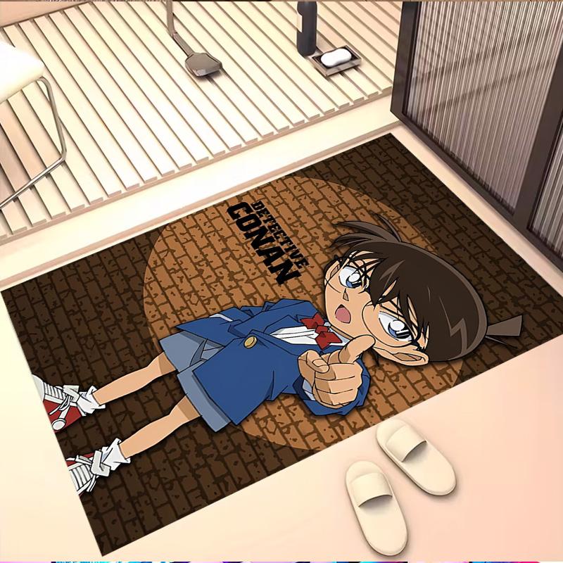 Detective Conan Print Rug, Washable Floor Carpet, For Entryway Dorm Laundry Room Office Study, Home Decor Birthday Christmas Gift