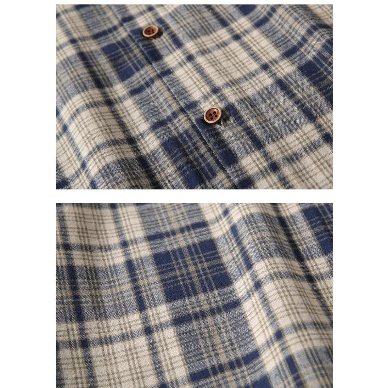 Men S Short Sleeve Plaid Loose Casual Vintage Fashion Shirt