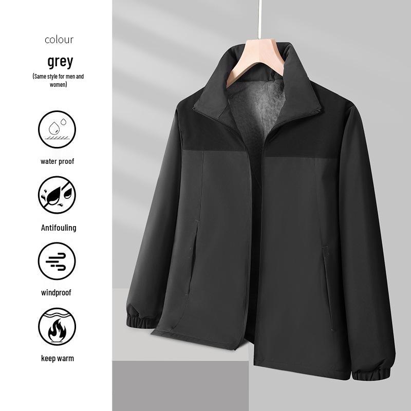 

Ветровка с логотипом на заказ: Осенне-зимняя куртка из софтшелла с флисовой подкладкой для работы на открытом воздухе - мужская и женская 2XL серый