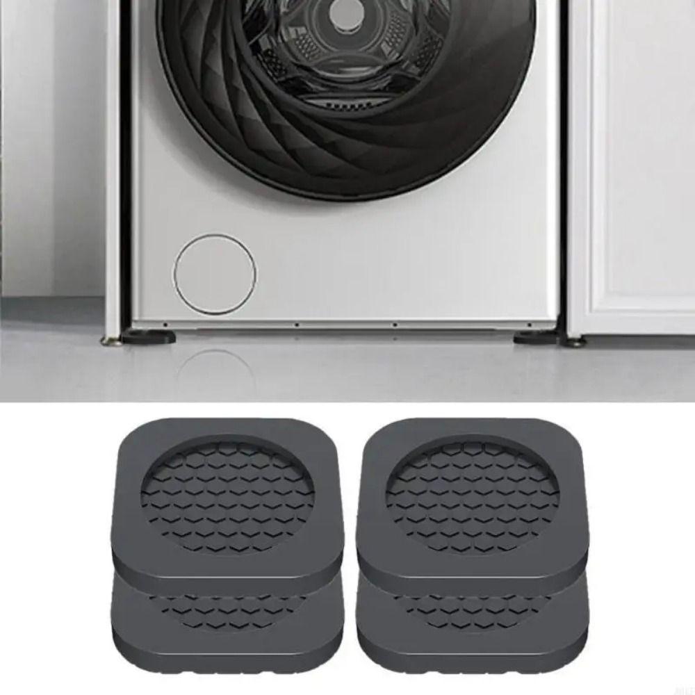 4Pcs Square Washing Machine Feet Pads Heightening Silent Dampers  for Washing Machine  Refrigerator