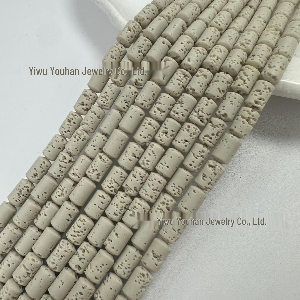 Volcanic Rock Cylinder Barrel Beads, 6x10mm, Loose Beads for DIY Bracelet & Necklace Jewelry Accessories.