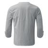 Men's Casual Relaxed Trendy Beach Cotton And Linen Top - Men's 7-inch Sleeve Long Tie-