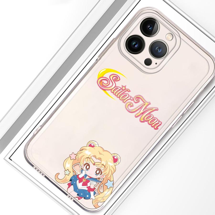 

Case for iPhone 17 Pro Max 12 Mini XR XS Max 16 Air 13 Pro 14 Plus 7 8 15 11 Soft Phone Cover Cartoon Sailor Moon iPhone 16 Plus
