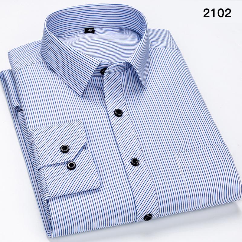 Men's Autumn Striped Business Casual Long-Sleeve Shirt