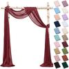 6/10 Meters Wedding Arch Drapes Chiffon Fabric Sheer Fabric Curtains for Party Stage Shower Ceremony Reception Decoration