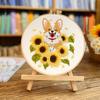 Floral Patterns Cross Stitch Set Corgi Embroidery Set Home Decor Dog Embroidery Kit  Beginner