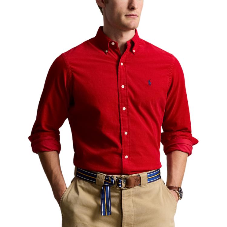 Polo Ralph Lauren Solid Color Logo Embroidered Button-Down Collar Long Sleeve Shirt Men shirts MNPOWOV16823818-620