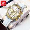 Quarz-Armbanduhr für Damen Silikonarmband Wasserdicht Leuchtzeiger Chronograph Sport Damen Mode Armbanduhr
